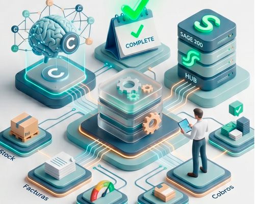 Conectado directamente con tus datos de Sage. Sin informes, sin SQL, sin esperas. Respuestas al instante en lenguaje natural.