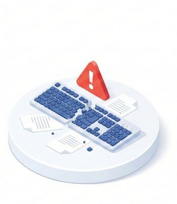 Problemas empresariales: un teclado roto con errores manuales